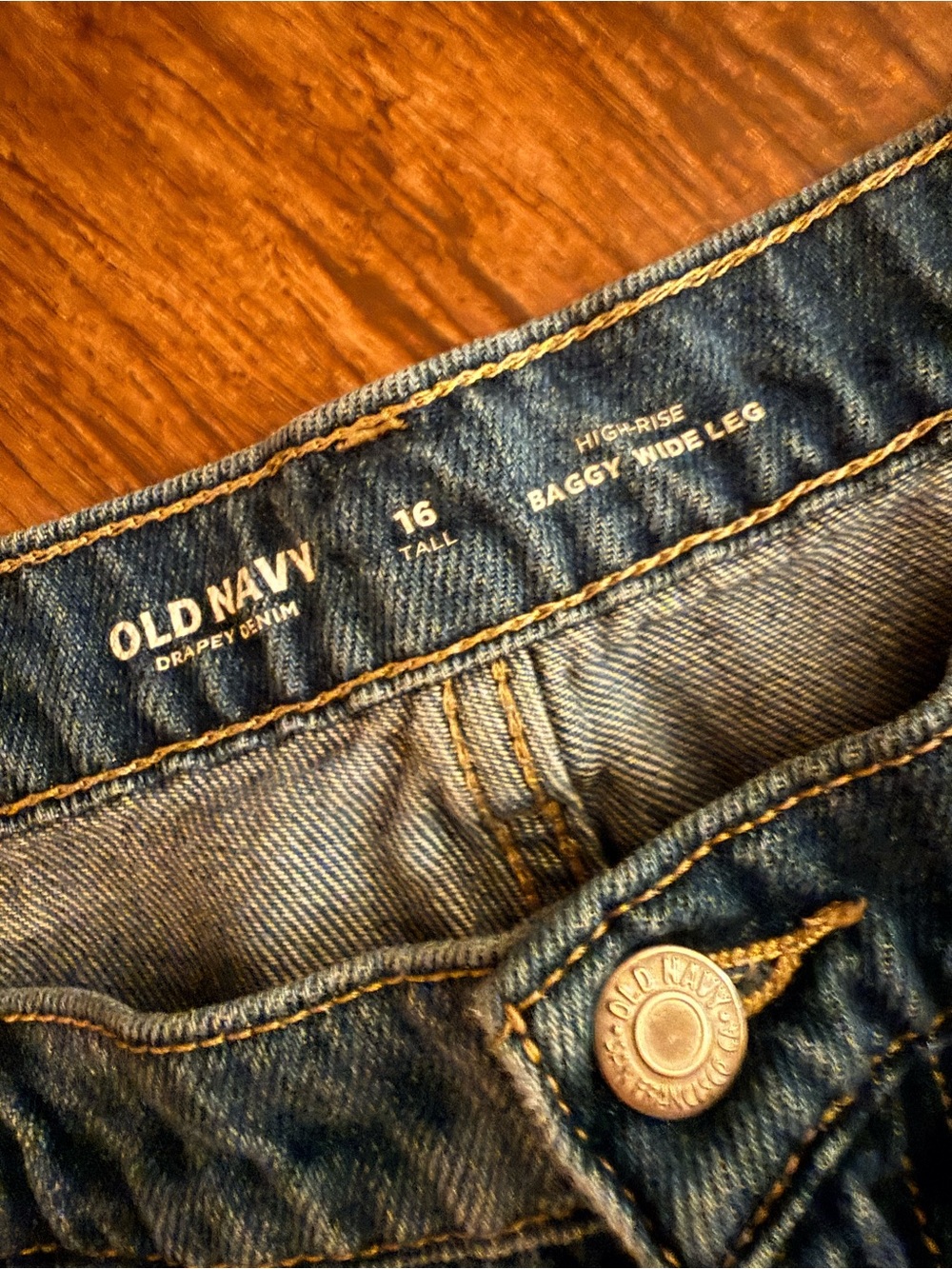 Old Navy High-Rise Baggy Wide Leg Jeans - Dark Blue Size 16 Long/Tall
